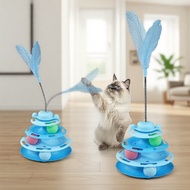 4-Level Interactive Cat Ball Tower – Fun Toy for Kittens and Cats  4-Tingkat Bola Kucing Interaktif 