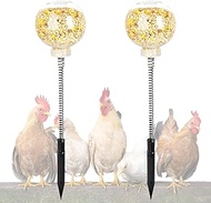 2PCS Chicken Peck Toys Poultry Enrichment Swing & Slow Feeder Chicken Treat Dispenser for Hens Ducks