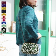 [Direct from Japan]AYANOKOJI Gamaguchi smartphone shoulder bag [Canvas, arabesque/polka dots] [M pos