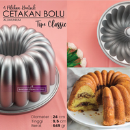 Loyang Cetakan Bolu Kue Basah 24 cm Anti Lengket Allumunium Tebal Model Cantik 4 Bentuk lebaran