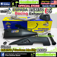 ESPADA Racing Exhaust Pipe E6 Series Ekzos Paip Maniful 32mm RS150 RSX150 Cutting Standard Muffler E