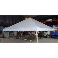 Canvas Only 20 ' x 20' Pyramid Canopy Tent White Silver PVC Tarpaulin Event Tent Kanopi Kenduri Kahwin Khemah