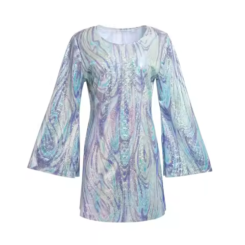 Vintage 70s 80s Disco Dress Women Sequin Cosplay Costume Hippie Outfits for Halloween Carnival Birth