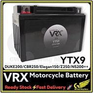 VRX YTX9-BS GEL BATTERY CBR250 KTM390 DUKE 200 DUKE GSF400 NINJA250 Z250 250SL SYM VTS 200 MOTORCYCL