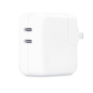 เครื่องชาร์จโทรศัพท์มือถือ 35 วัตต์ชาร์จเร็ว Apple Dual USB-C Port Power Adapter หัวชาร์จคอมพิวเตอร์ iPhone  Mobile phone Charger 35W Quick Charge Apple dual USB-C port power adapter iPhone computer charging head White 35W USB-C