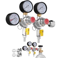 SucceBuy CO2 Regulator Dual Triple Gauges with Check Valve Draft Beer Keg Homebrew CGA320 for Beer d