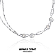 [summerfling] Dawn Series by APOM - A Part Of Me Natural Chalcedony Platinum Plated Copper Necklace