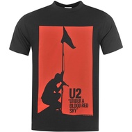 Official U2 Under a Blood Red Sky T-Shirt Mens Black/Red T-Shirt - Shirt - T-Shirt - T-Shirt - Adult