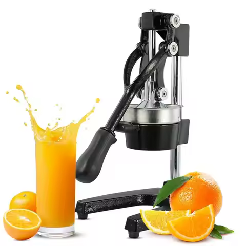 Hand Press Juicer Machine Cast-Iron Orange Juice Squeezer Commercial Heavy-Duty Countertop Stainless