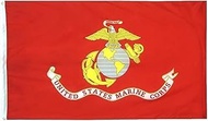 Annin Flagmakers Model 3418 U.S. Marine Corps Military Flag 70% Polyester/30% Cotton, 3x5 ft, 100% M