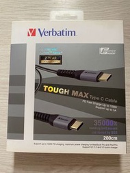 Verbatim Tough Max Type C 充電線 200cm長