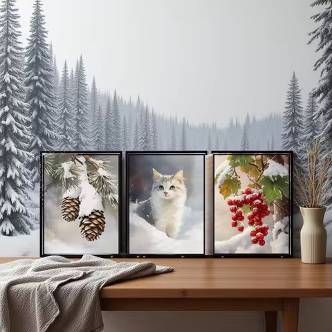 Winter Landscape Canvas Wall Art Print Posters 30x40cm Painting Pictures Wall Bedroom Home Decoratio