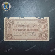 Uang Kuno 25 Gulden Coen Tahu 1930 Paasteriink (Fine) ada Cap RARE