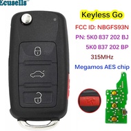 4B Smart Keyless Remote Key Fob 315MHz ID48 Chip for VW Volkswag