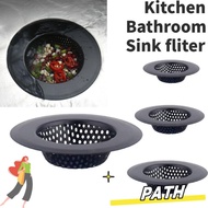 PATH Sink Strainer, Stainless Steel With Handle Drain Filter, Durable Floor Drain Black Anti Clog Mesh Trap Kitchen Bathroom Accessories