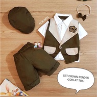 KATUN Klik Mds Baby Boy's Suit Short Sleeve Crown Printed Shorts Premium Cotton Material Allsize Est