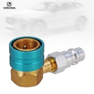 [SONONIA] R1234yf Refrigerant Coupler Adapter 90 Degree Aluminum Hose Fitting Connector for Vehicle 