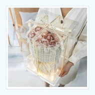 Eternal Flower Soap Rose Bouquet Valentines Day Birthday Gift for Women Mothers Friends Small Fragra