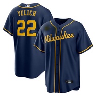 22 MLB Brewers Milwaukee Brewers Jerseys#伊莱奇男女棒球服