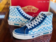 Van Sk8-Hi 38 รองเท้าผ้าใบ ลายตาราง Sz.40-44 Eu พร้อมกล่อง มี 8 สี ใส่สบาย ผ้าแคนวาส ทรงคลาสสิค H7A1