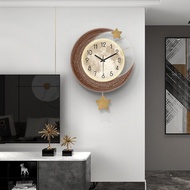 2024 New Elegant Household Clock Wall Clock Living Room Simple Modern Internet Red Restaurant Fashio