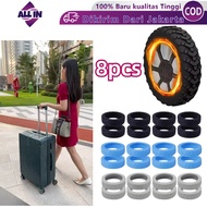 8Pcs Universal Luggage Wheel Protector Rubber Cover Replacement Silicone Suitcase Wheel Replacement 