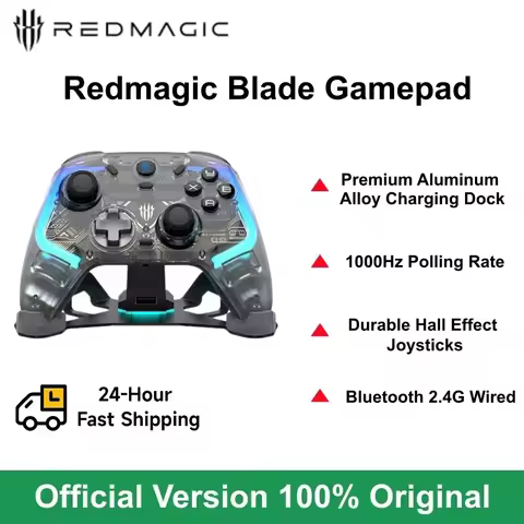Redmagic Blade Bluetooth Wired&Wireless Gamepad 3 Mode RGB Hall Transparent Game Controller for Swit