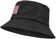 Unisex Athletic Bucket Hat Solid Colors Sun Hat with UV Protection for Outdoor Sports Packable Summer Hats American Flag Black One Size