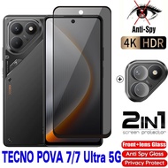 Tecno Pova 7 4G 2in 1 bọc hoàn toàn Màn Hình kính cường lực Riêng Cho Tecno Pova 7 Pova7 Pova7Ultra 