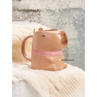 🧡🧡Starbucks 23 Autumn Winter Christmas Cute Pet Series Animal Cute Capybara Capybara Ceramic Mug