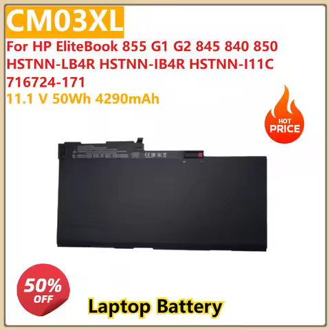 11.1 V 50Wh 4290mAh CM03XL Laptop battery For HP EliteBook 855 G1 G2 845 840 850 HSTNN-LB4R HSTNN-IB
