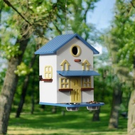 Outdoor Wooden Bird House Hanging Bird House Bird Food Rack Bird House Hummingbird Blue Robin Wild B