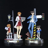 Anime Figure Doll, 28cm Kudo Shinichi and 26cm Haibara Ai, PVC Figure Toy Detective Collection, Desk