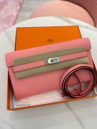 二手98%New⭐️Hermes Kelly To Go🩷1Q Rose Confetti 奶昔粉 銀扣 Epsom leather✅Stamp Z 二手full set