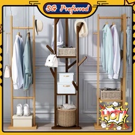 【SG stock Fast Shipping】Simple Coat Rack Floor Household Indoor Bedroom Hanger Modern Light Luxury C