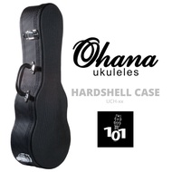 Ohana Ukuleles Hardshell Black Case Solid Hard Case Concert Tenor Ukulele