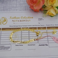 Nathan - Gelang Emas Muda 3 gram Model Padi Cabang Terlaris Kadar 725 Anti Luntur dan karat Perhiasa