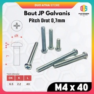 M4x40 Galvanized JP Bolt JP Bolt M4 x 40 Pan Head Screwdriver Plus