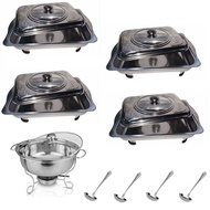 WHOLESALE - Buffet Set 5 in 1 Soup Warmer + 4 Serving Tray Sets + 4 Spoons - Quality Material Buffet