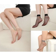 Women Silk Stockings Ankle Ultra-Thin Elastic Silky Short Silk Stockings