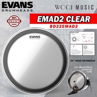 Evans BD22EMAD2 EMAD2 (2-ply) Clear Bass Drumhead (Batter) 22'' EMAD - Made In USA