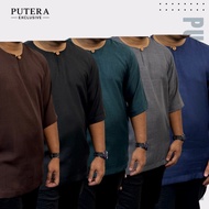 Putera Exclusive - Kurta Johor 3 Quarters Lelaki Muslim Tradisional Baju Raya Casual | Pack of 5