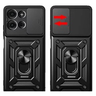 Car Mounted Magnetic Bracket Phone Case For Motorola Moto G75 MotoG75 5G Hard PC+Soft TPU Casing Cam