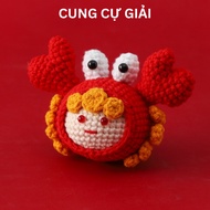 Móc Khóa 12 Cung Hoàng Đạo Gói Nguyên Liệu Tự Đan Móc Len Quà Tặng Handmade Có Sẵn Hướng Dẫn Tiếng V