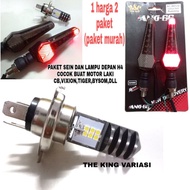 PAKET LAMPU H4 LED SEIN MOTOR/PAKET LAMPU VIXION,CB,TIGER,BYSON