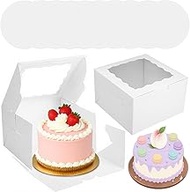 BetterJonny 20.3x20.3x12.7cm Cake Boxes with Boards, 10Pcs Cake Boxes and 10Pcs Cake Boards, 8 inch 
