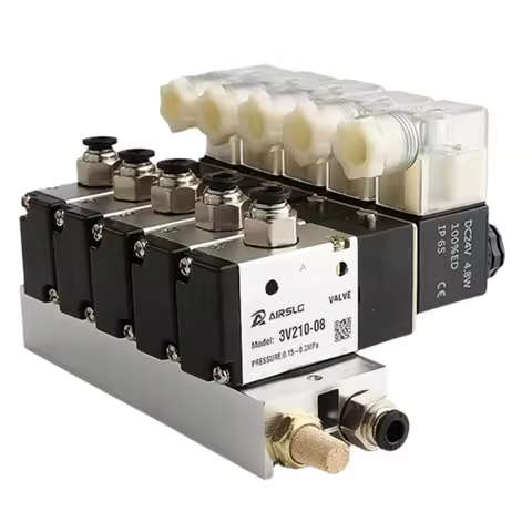 3V210-08-NC Manifold Station Solenoid Valve 3 Port 2 Position Multi-way Combination DC12V 24V AC220V