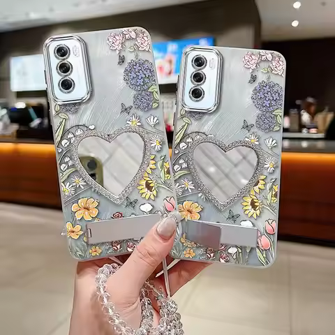 Reno12 Rich Petals Bracelet Holder Phone Case For OPPO Reno 12 12Pro 12F 11 2F 6 5 8T F21Pro F19 8 7