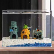 READY STOCK SpongeBob Pineapple House Aquarium Decor | Bikini Bottom Theme Fish Tank Ornament | Safe