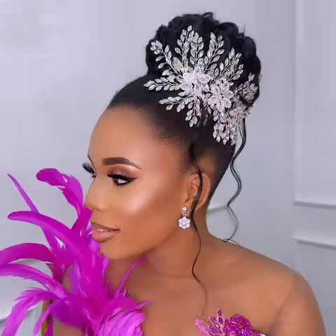 DZ012 Crystal Wedding Headpieces Hair Accessories Rhinestone Beads Headbands for Women Tiara Bride H